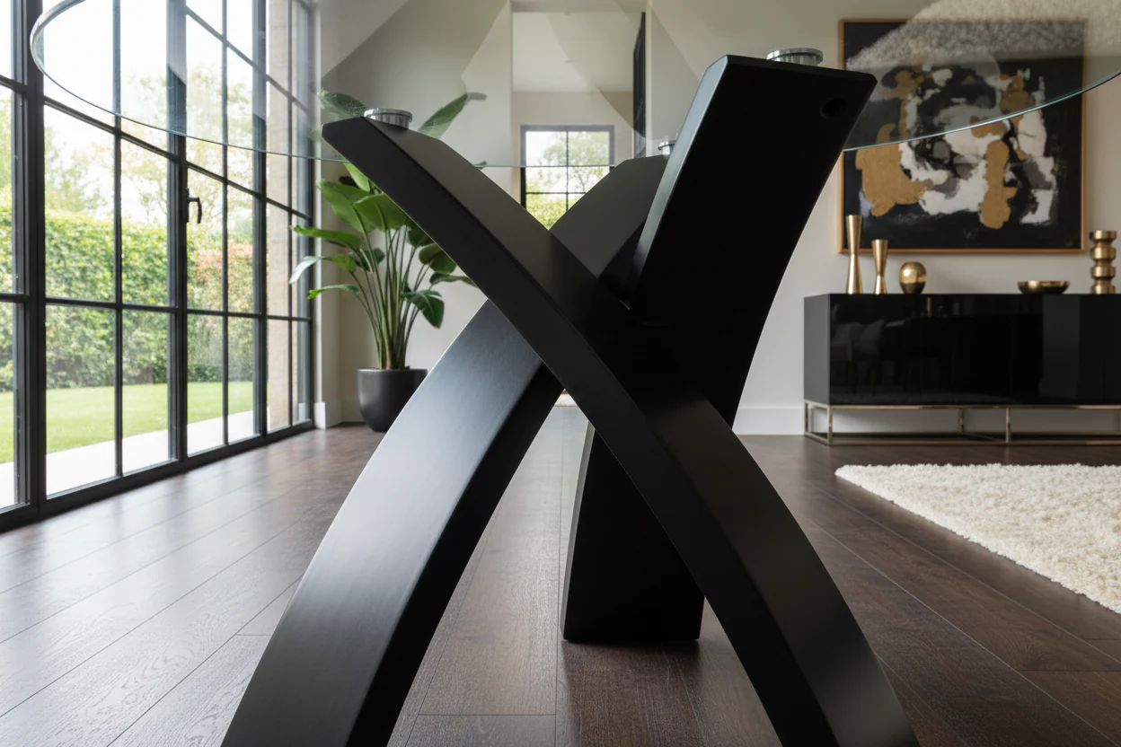 Jasmin Contemporary Glass Round Dining Table - Image 7