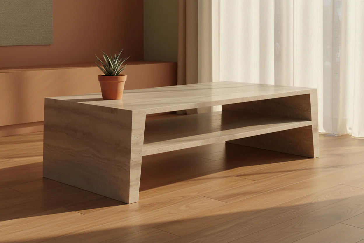 Jonquil Travertine Rectangle Coffee Table - Image 2