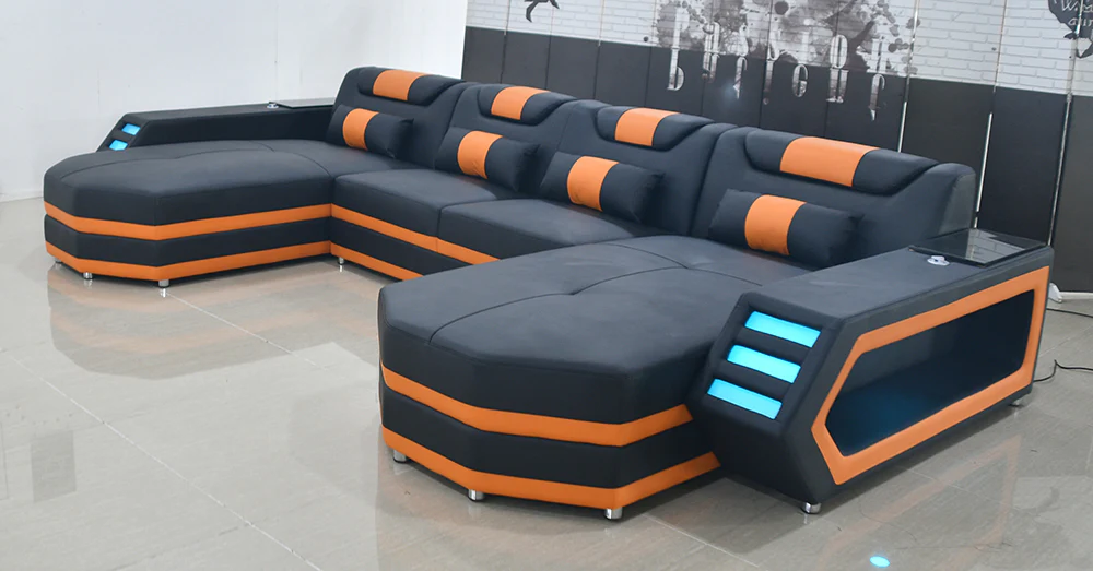 Keenan Modern U Shape Sectional with LED Lights - Image 2
