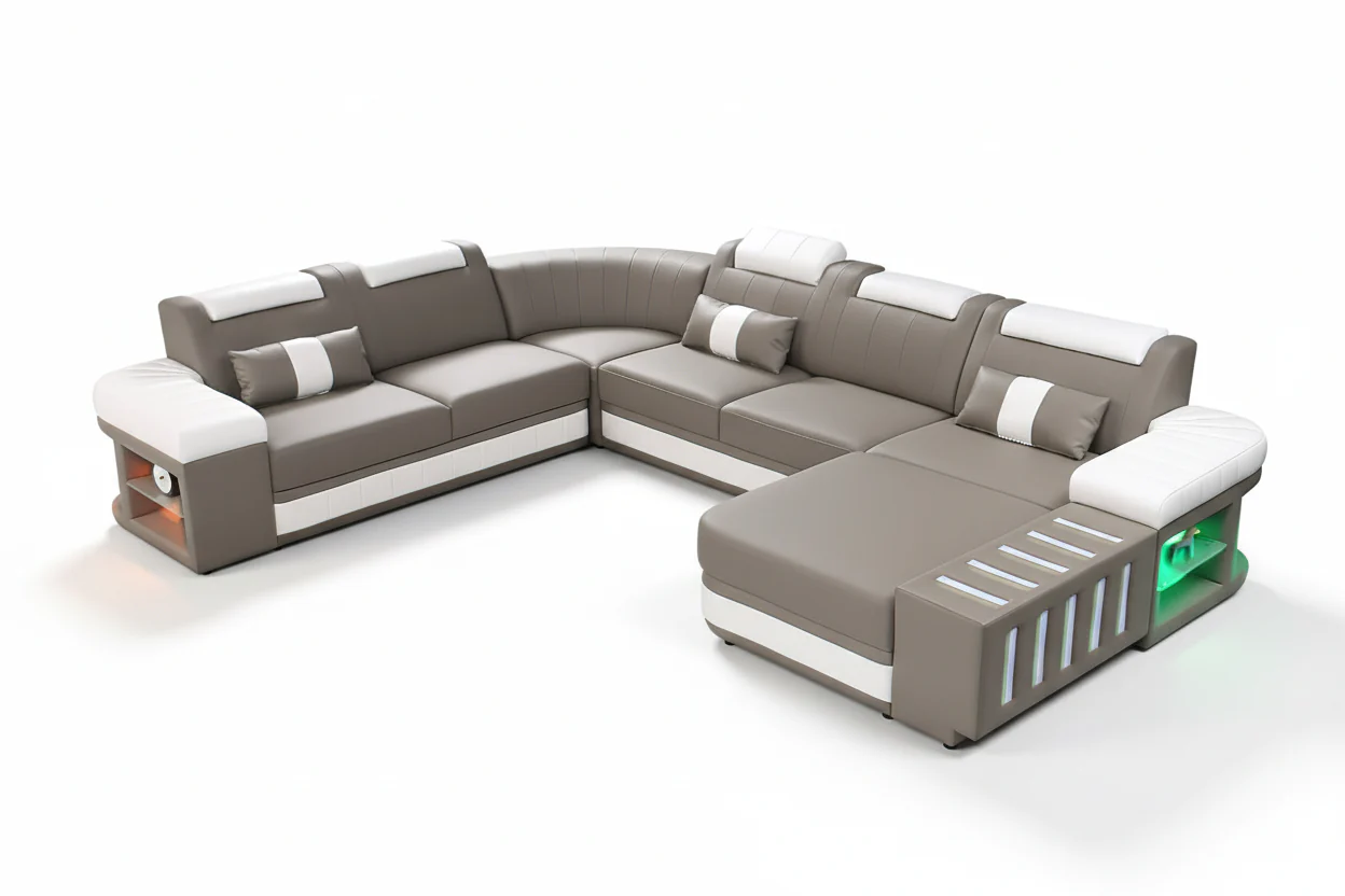 Luminous Comfort Modern LED Sectional
