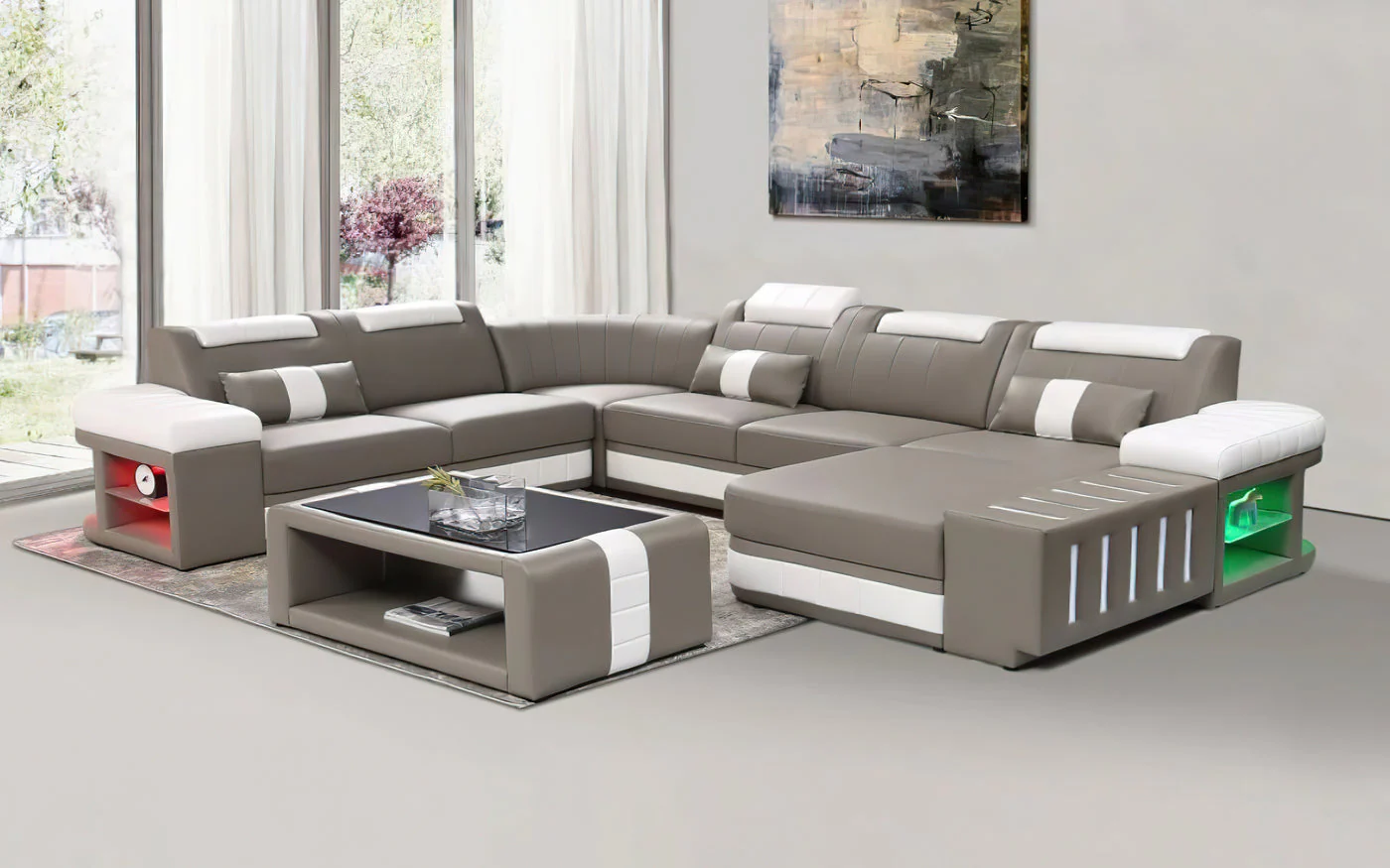 Luminous Comfort Modern LED Sectional - Image 2