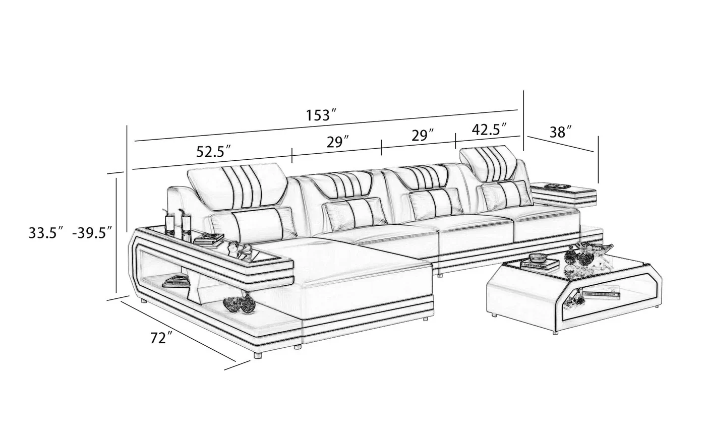 Maximas Modern Reclining Sectional - Image 4