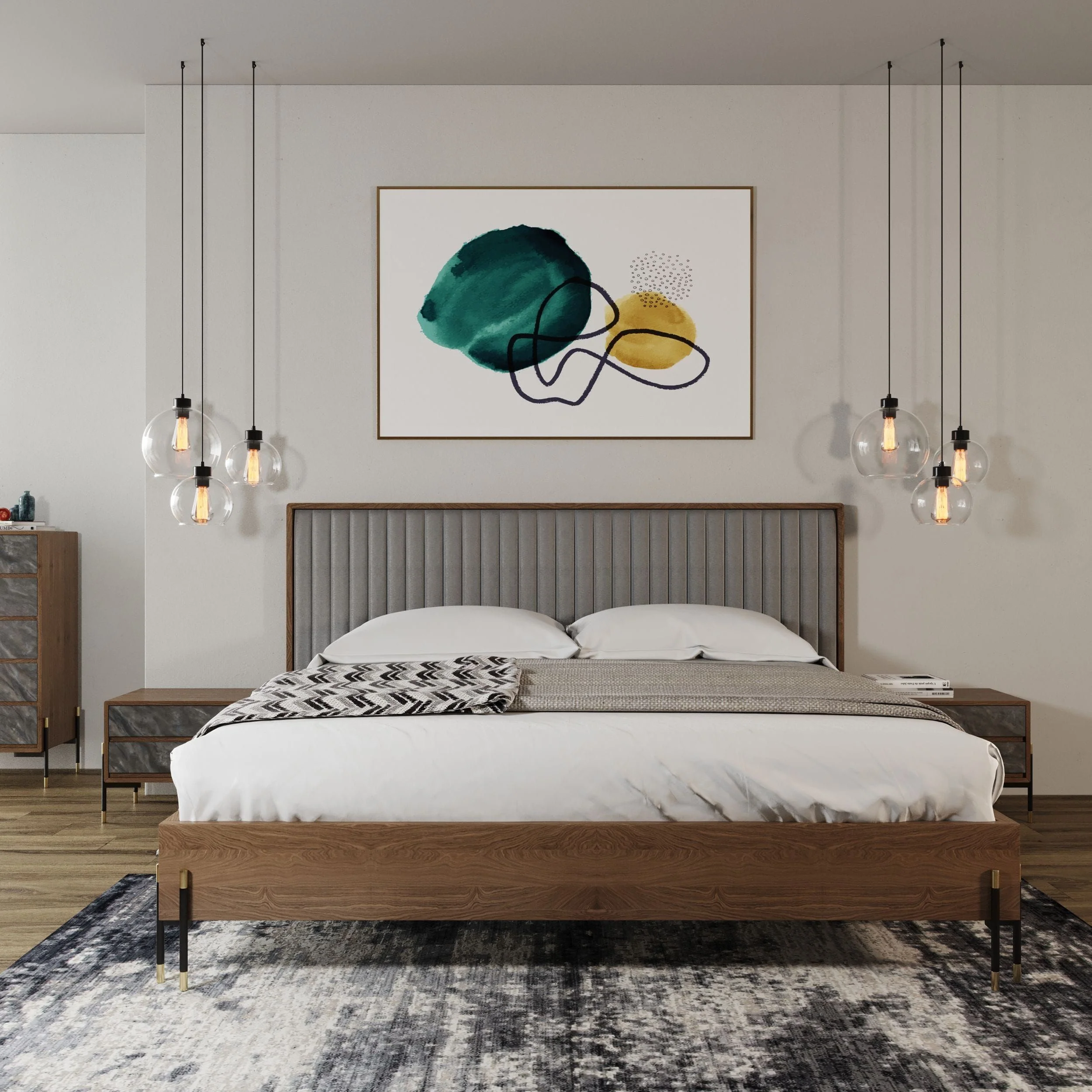Mid-Century Modern Walnut Bedroom Set - Image 2