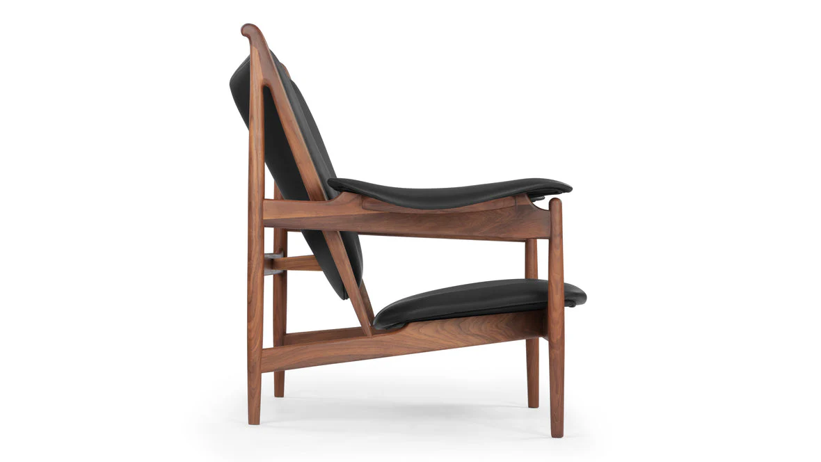Mid-Century Walnut Leather Armchair - Image 4