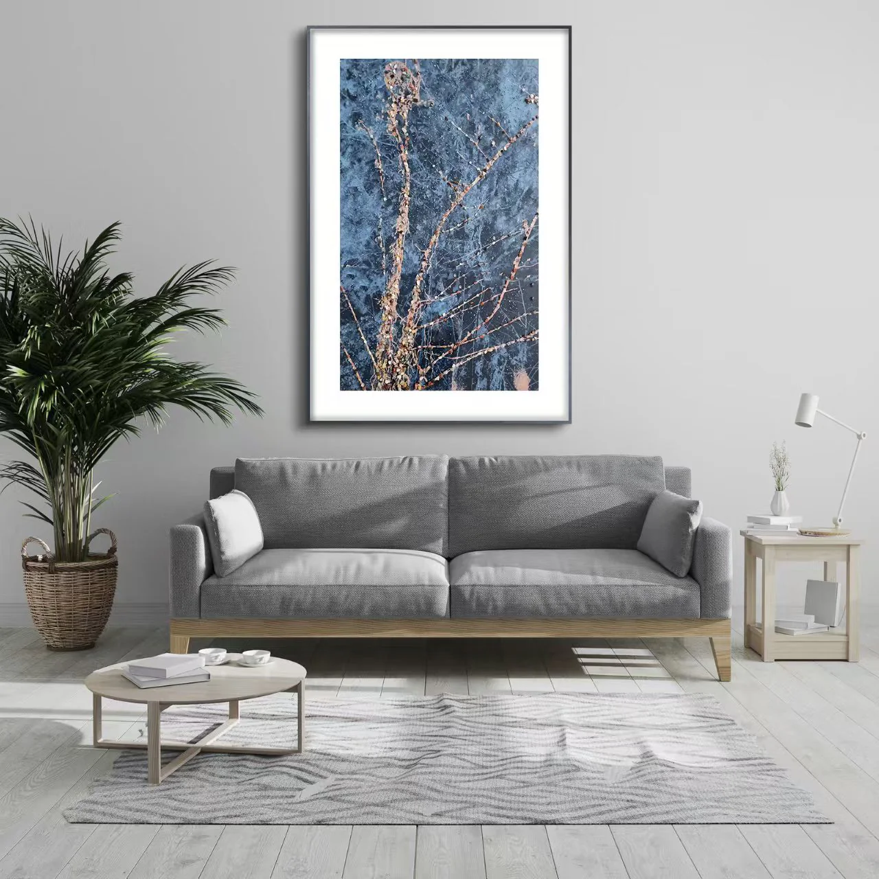 Midnight Bloom: Abstract Nature Elegance