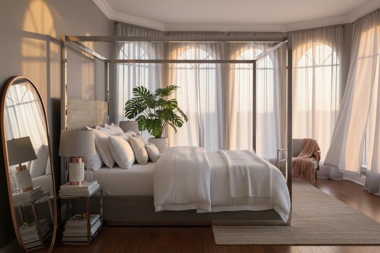 Modern Canopy Bed - Image 2