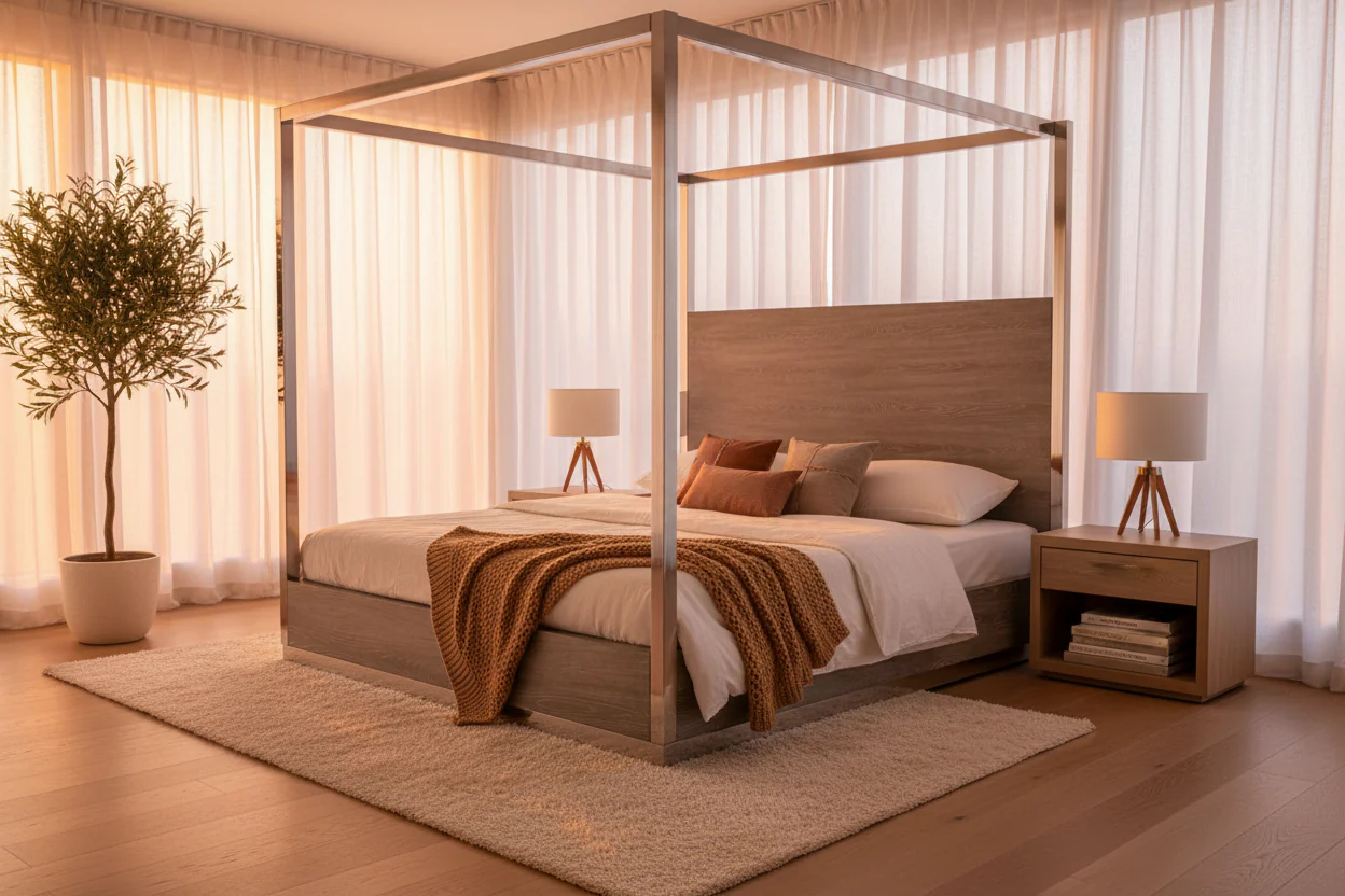 Modern Canopy Bed - Image 7