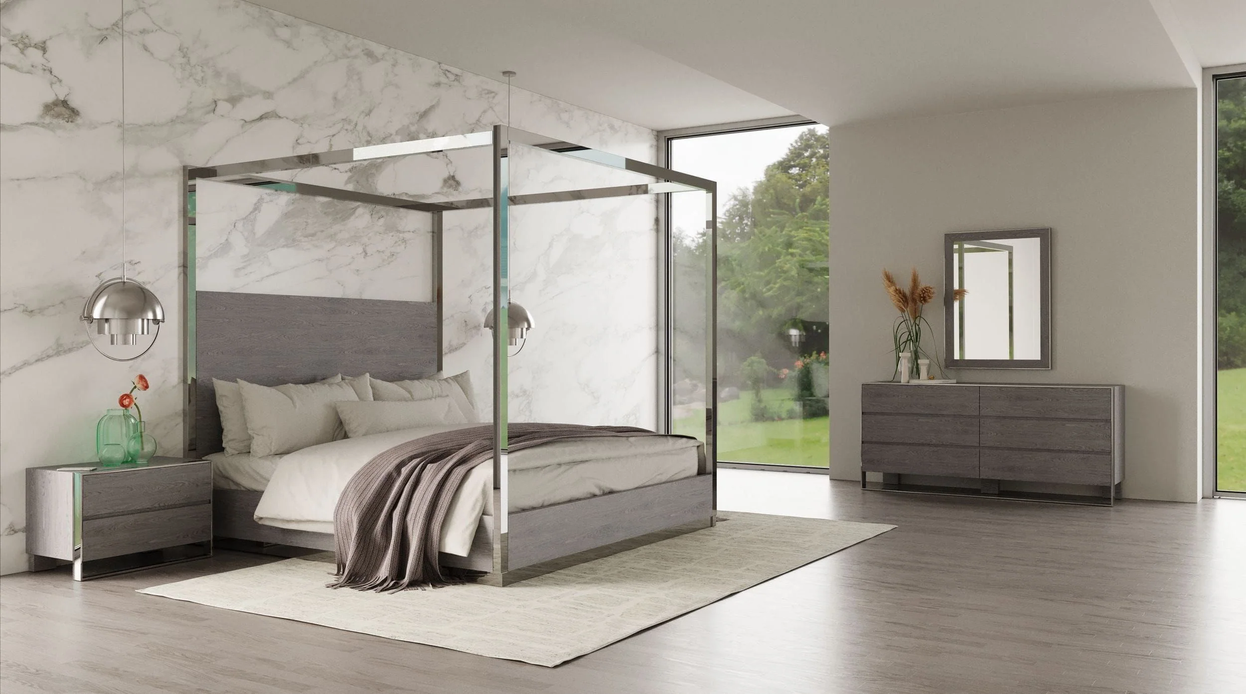 Modern Canopy Bedroom Set - Image 18
