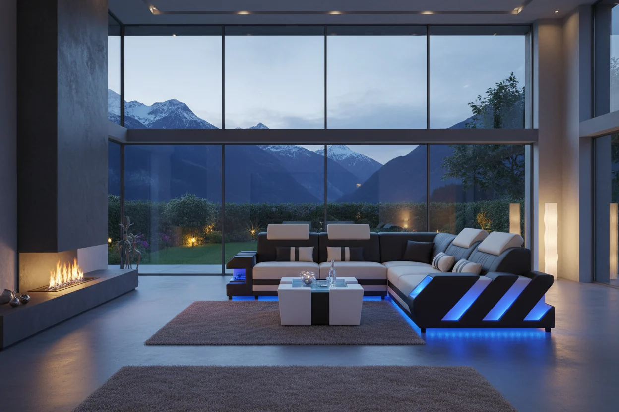 Aero Leather LED Sectional - Image 2