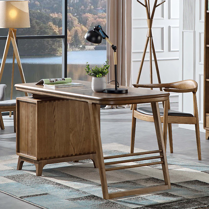 Modern Minimalist Wooden Office Desk Set - Image 3