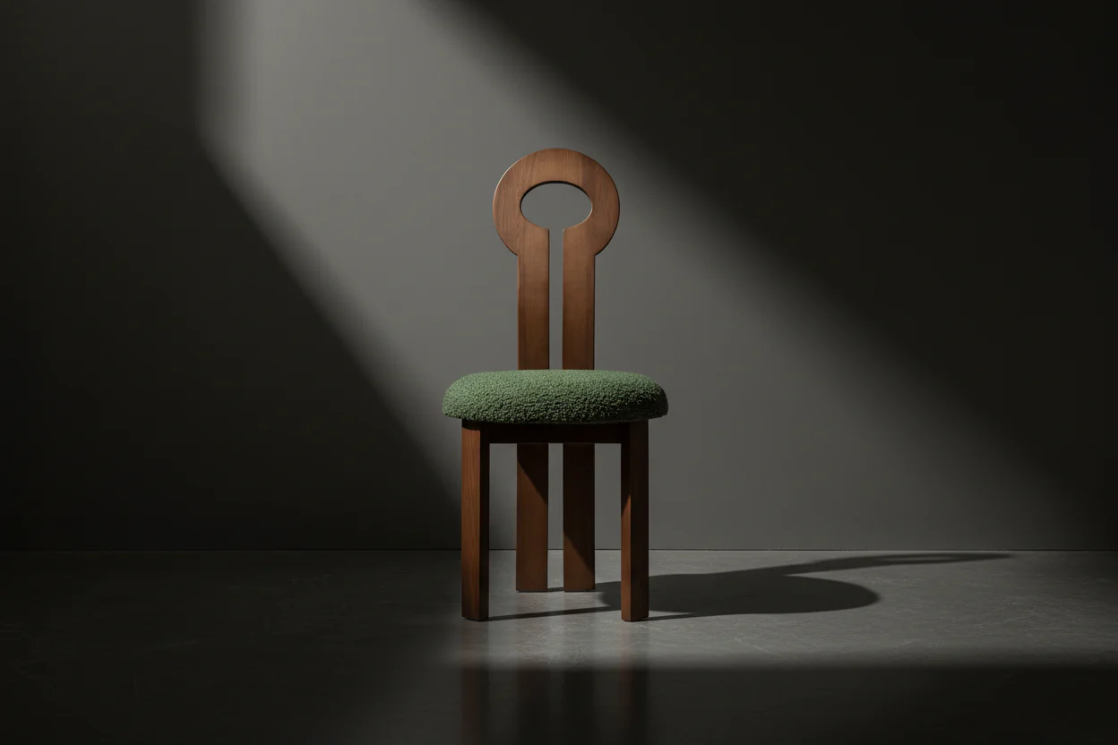 Modern Sculpted Back Dining Chair - Image 2