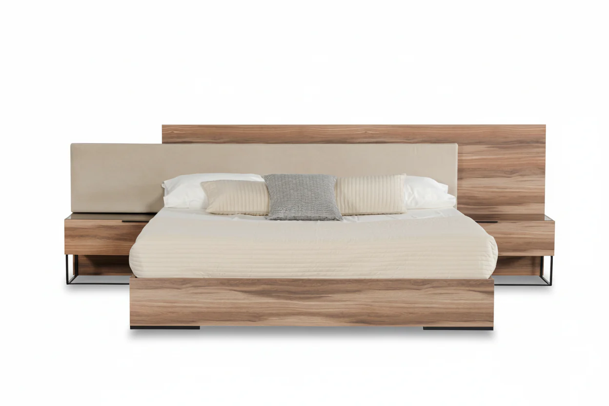 Modern Walnut Harmony Bed