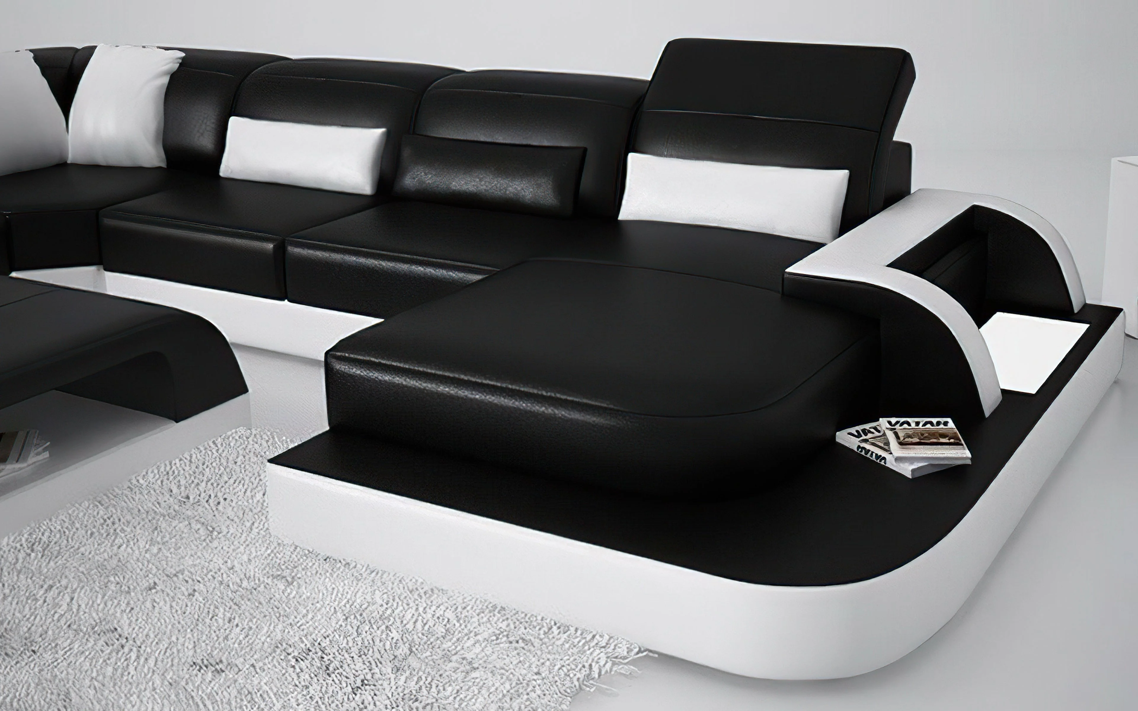 Marco Leather Sectional with Adjustable Headrest - Image 3