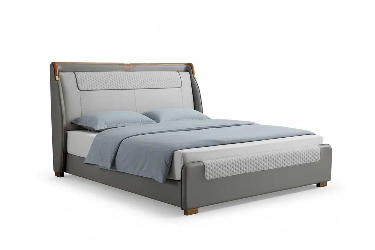 Mulliner Wingback Leather Platform Bed