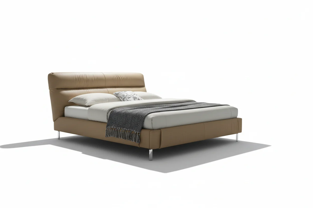 Nest Tucked Leather Bed