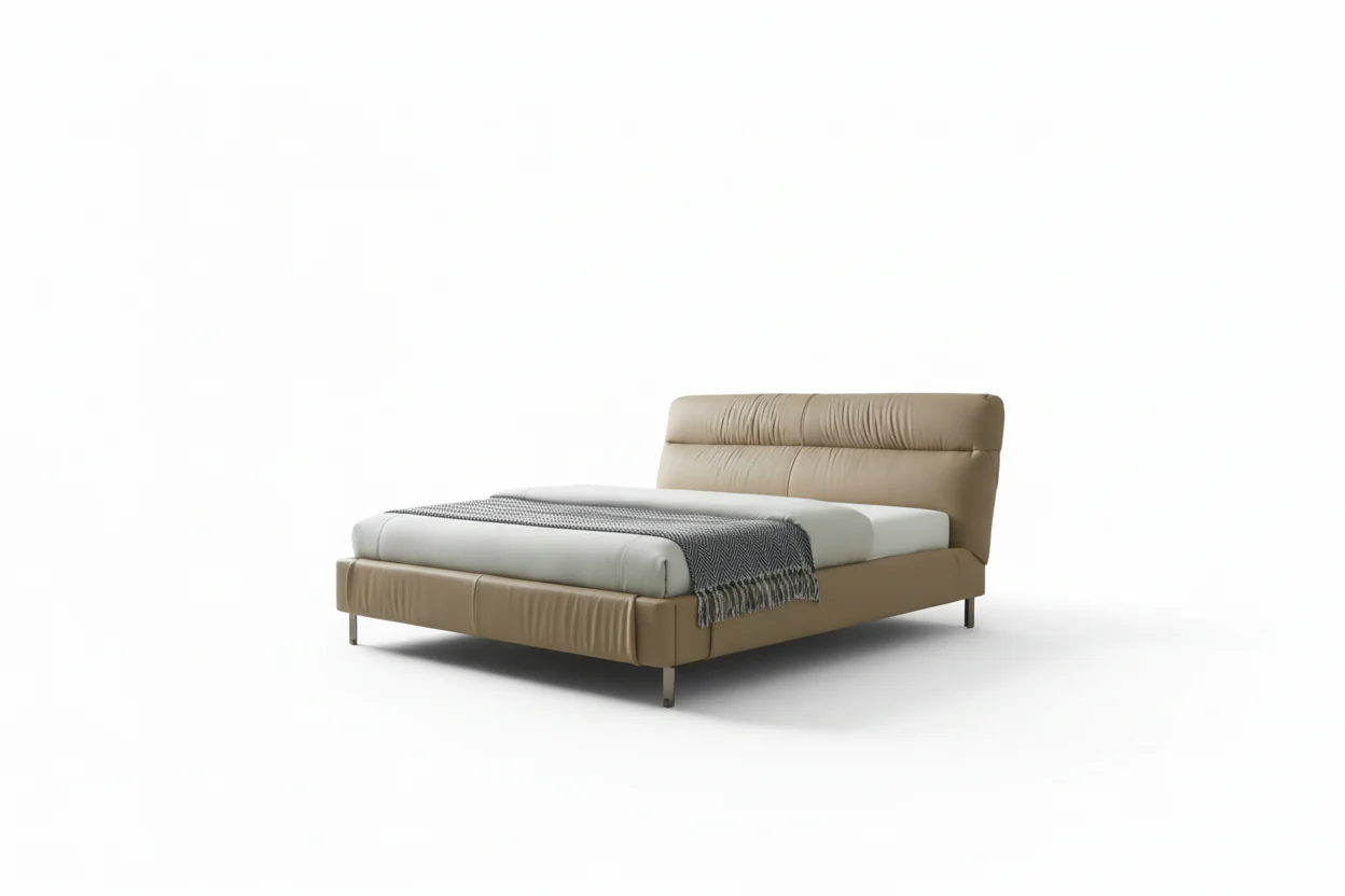 Nest Tucked Leather Bed - Image 11