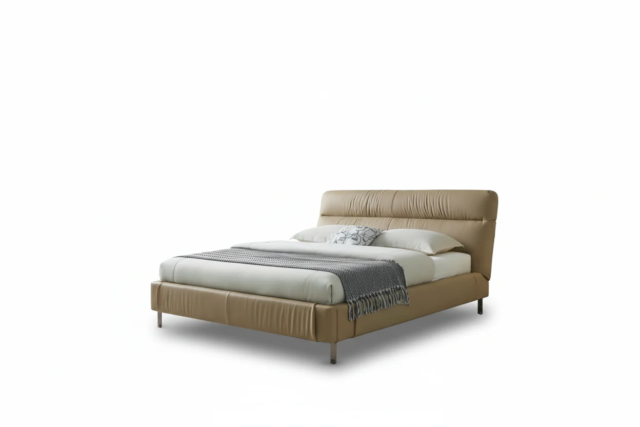 Nest Tucked Leather Bed - Image 9