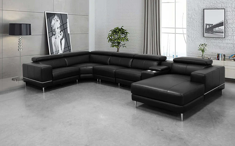 Onyx Horizon Ensemble Leather Sectional - Image 3