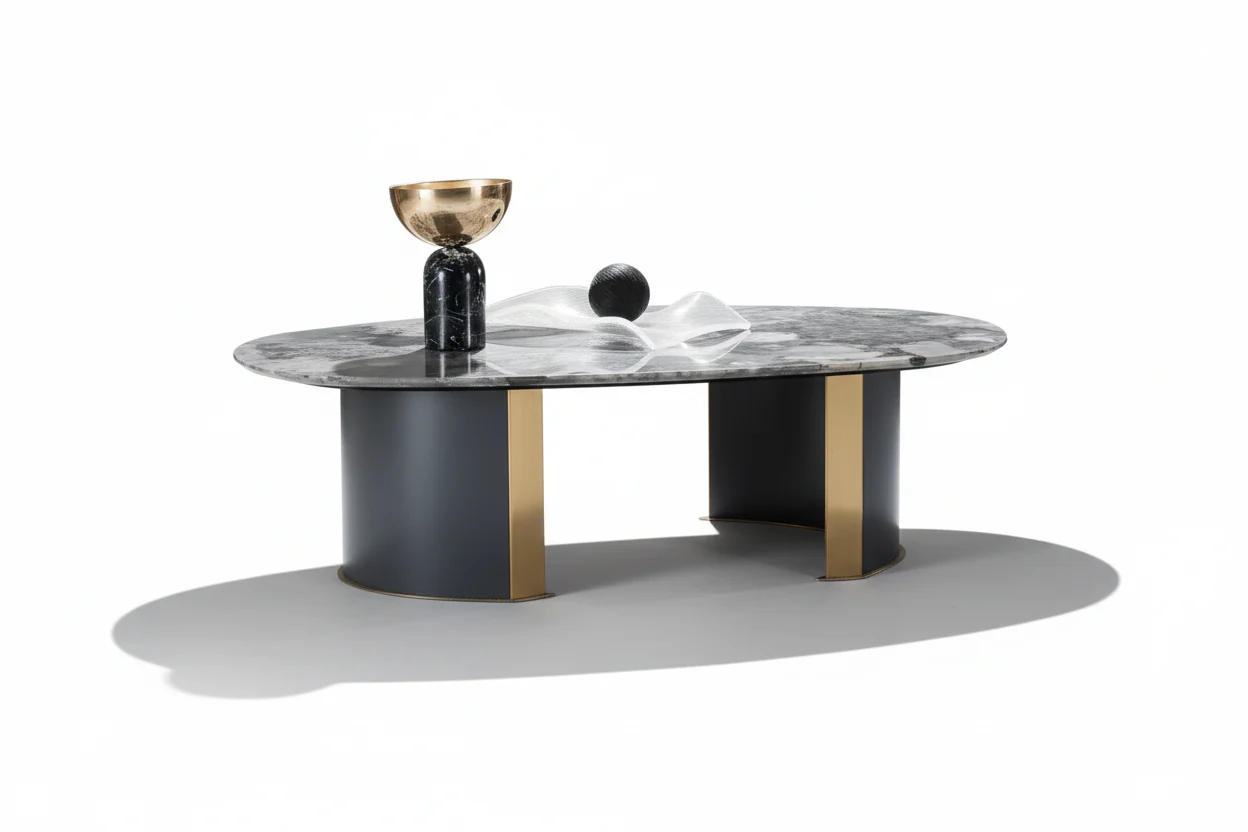 Oreo Grey Marble Table