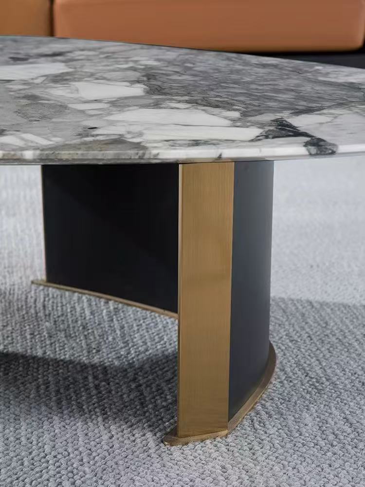 Oreo Grey Marble Table - Image 6
