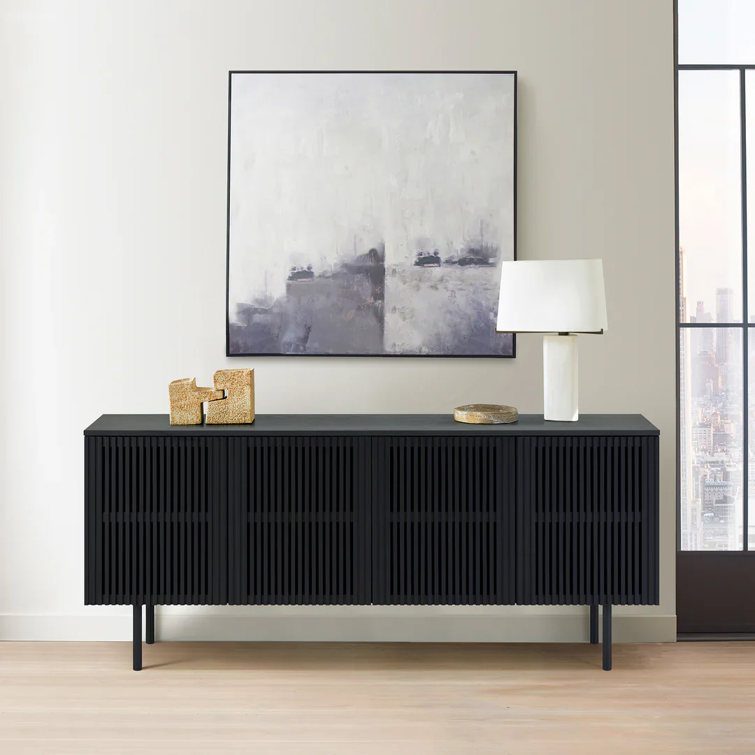 Pasadena Black Slatted Sideboard