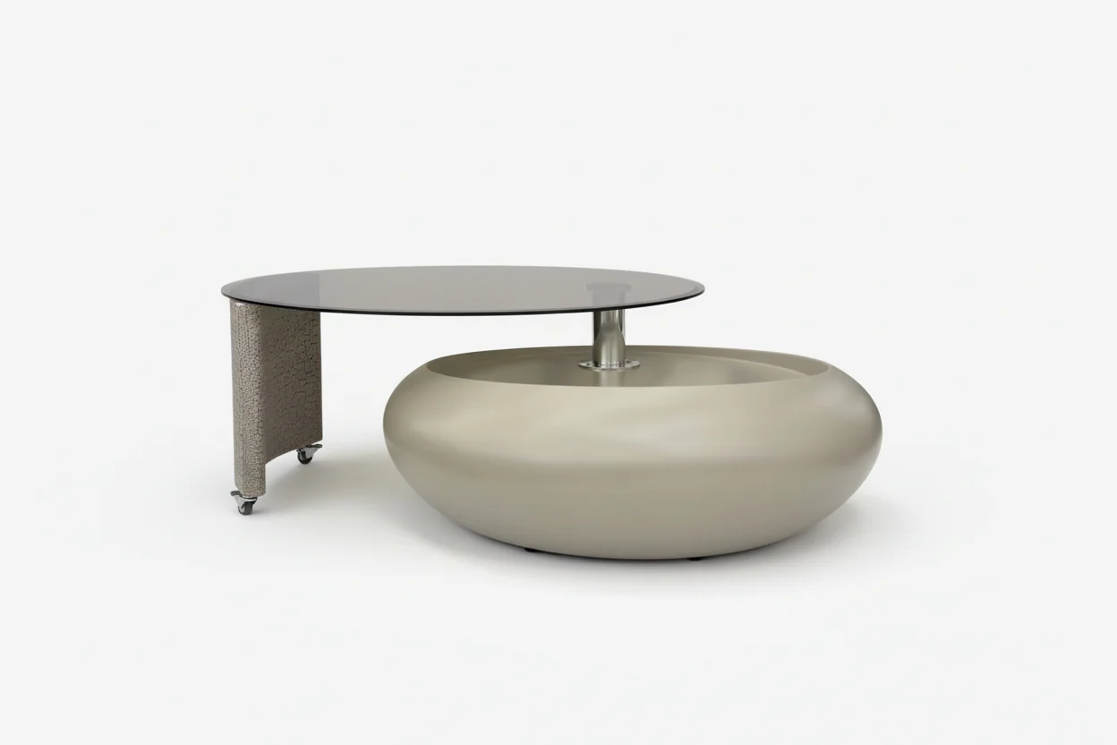 Pebble Smoked Glass Coffee Table