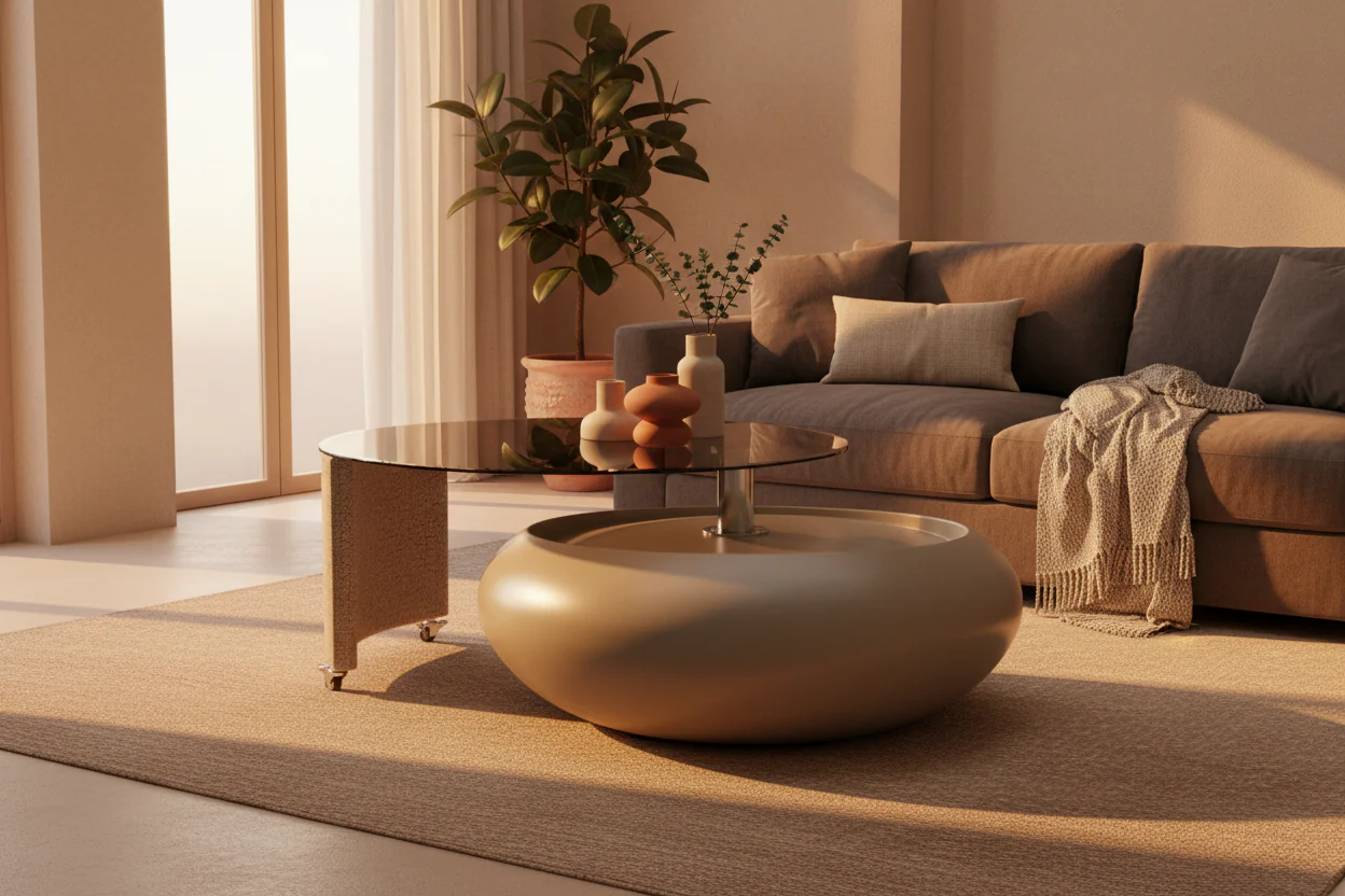 Pebble Smoked Glass Coffee Table - Image 10