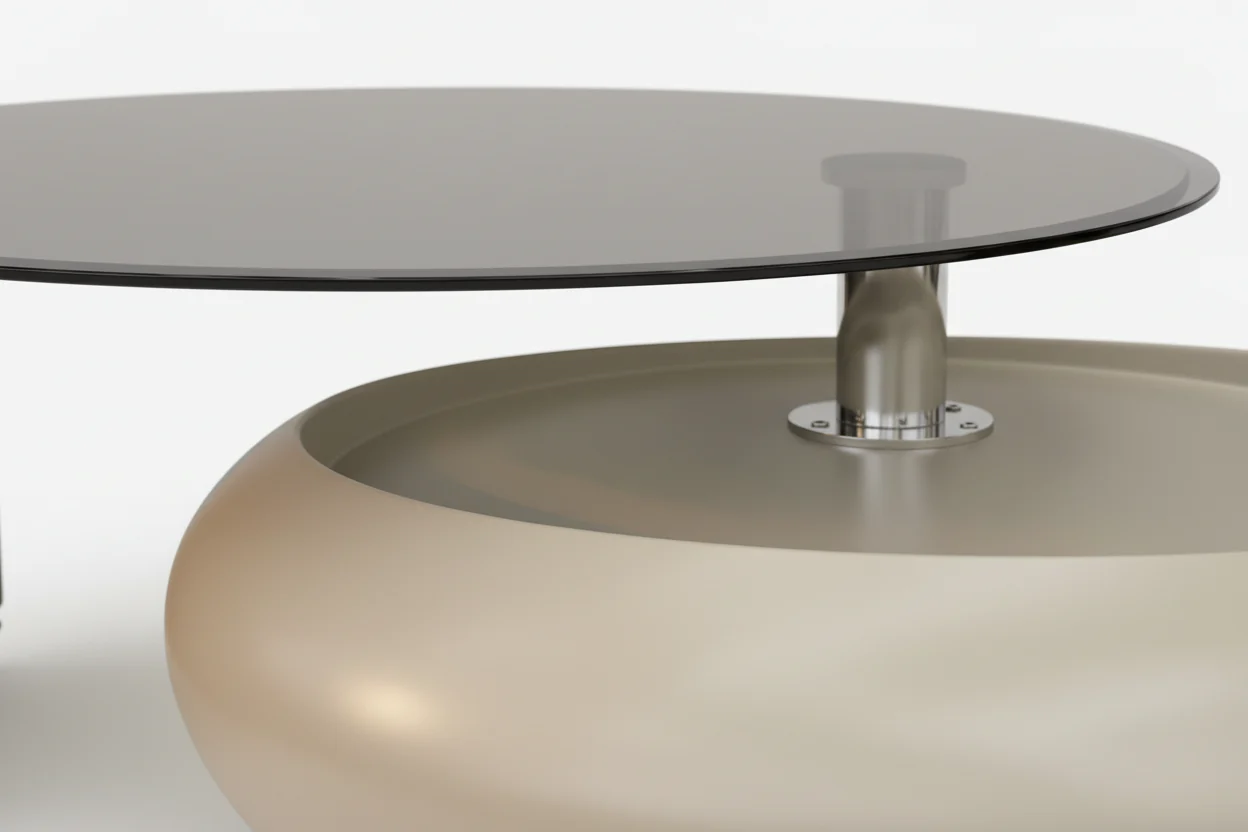 Pebble Smoked Glass Coffee Table - Image 11