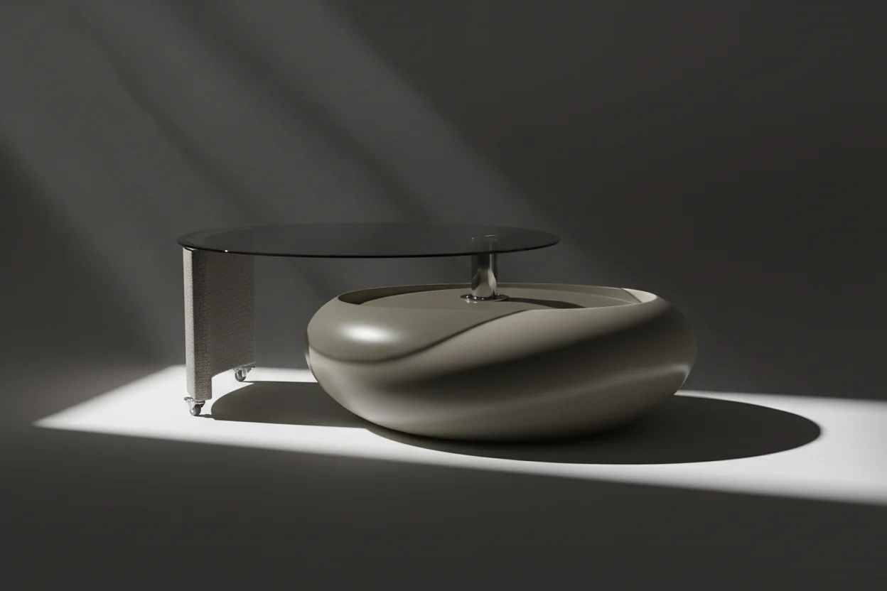 Pebble Smoked Glass Coffee Table - Image 2