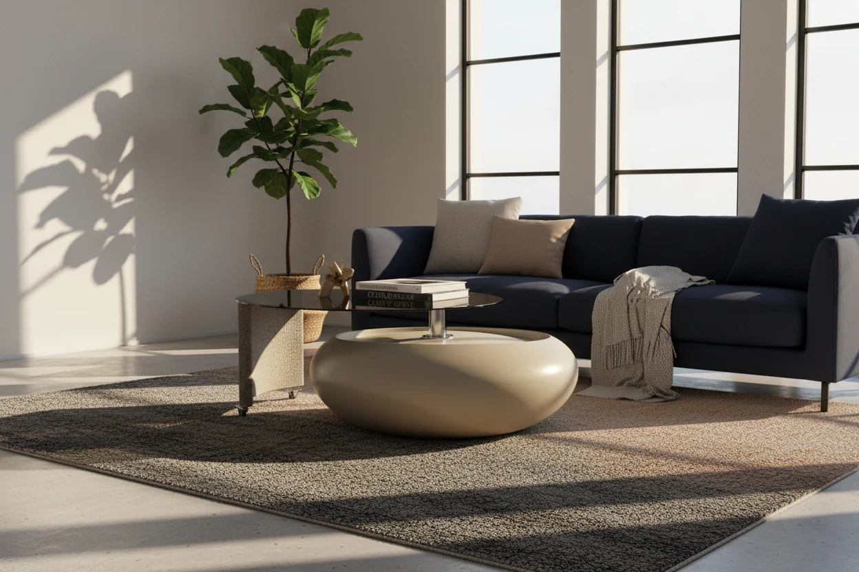 Pebble Smoked Glass Coffee Table - Image 3
