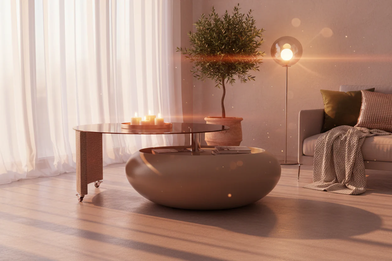 Pebble Smoked Glass Coffee Table - Image 6