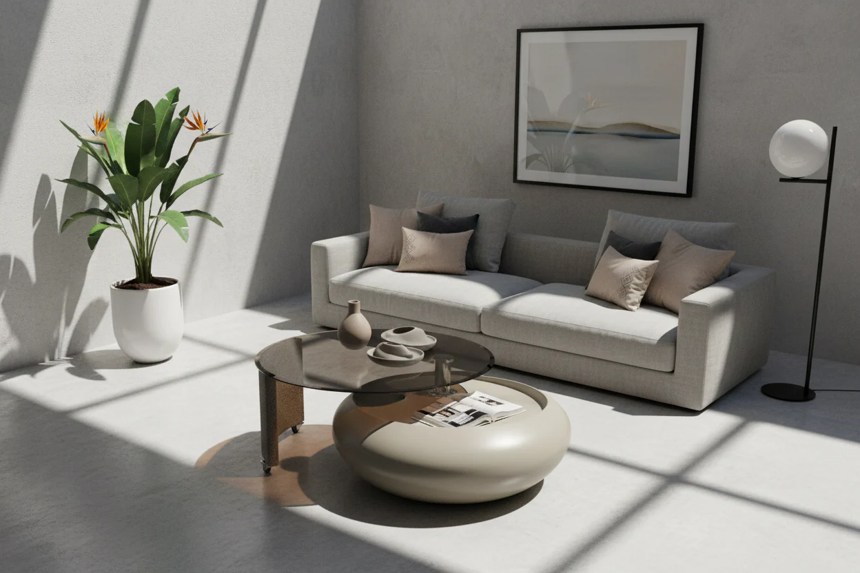 Pebble Smoked Glass Coffee Table - Image 7
