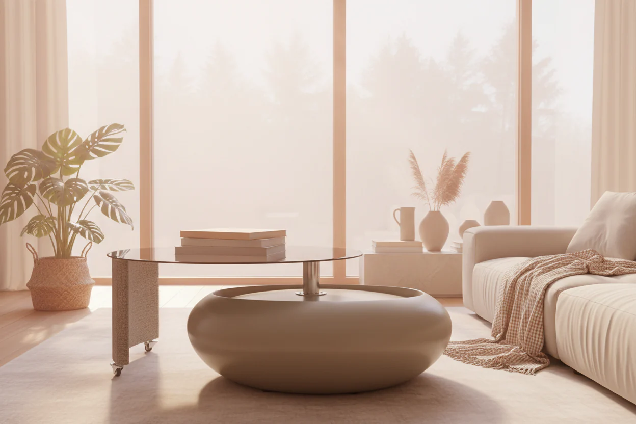 Pebble Smoked Glass Coffee Table - Image 8