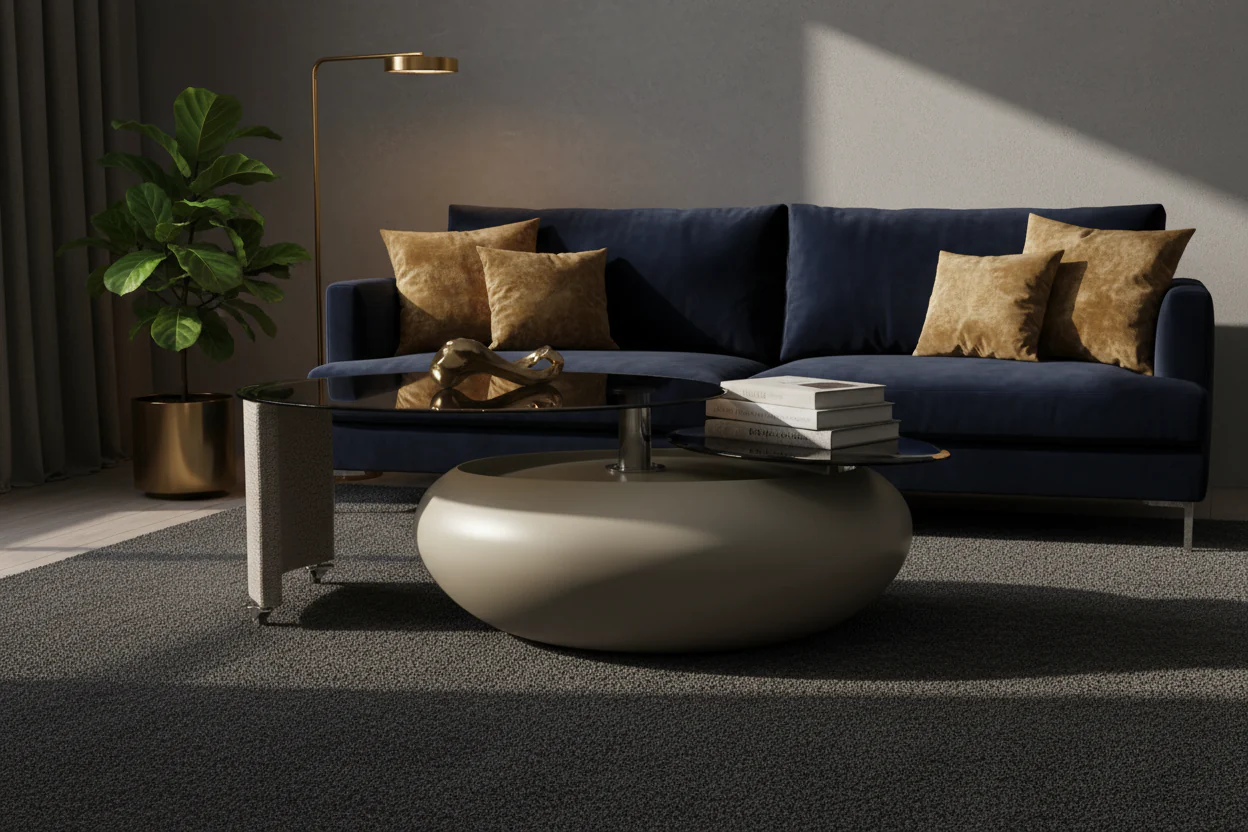 Pebble Smoked Glass Coffee Table - Image 9
