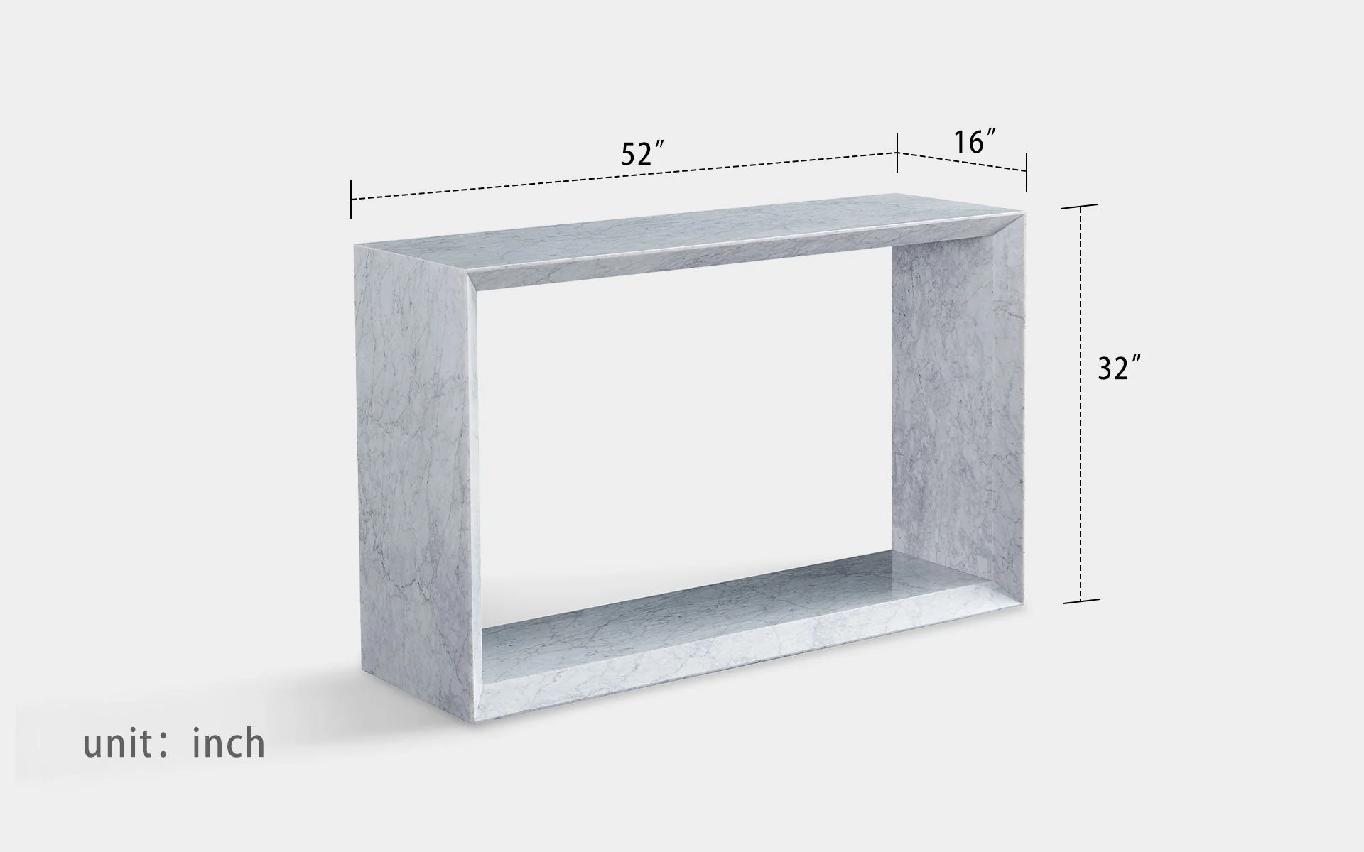 Periwinkle Marble Large Rectangle Side Table - Image 12