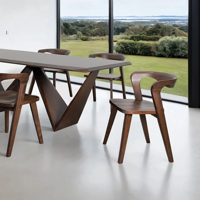 Romont Mid-Century Modern 7PC Dining Table Set - Image 7