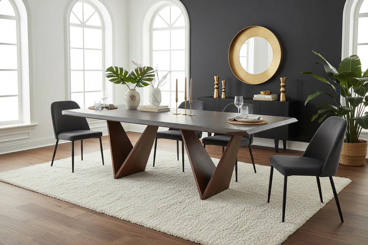 Romont Mid-Century Modern Dining Table - Image 4