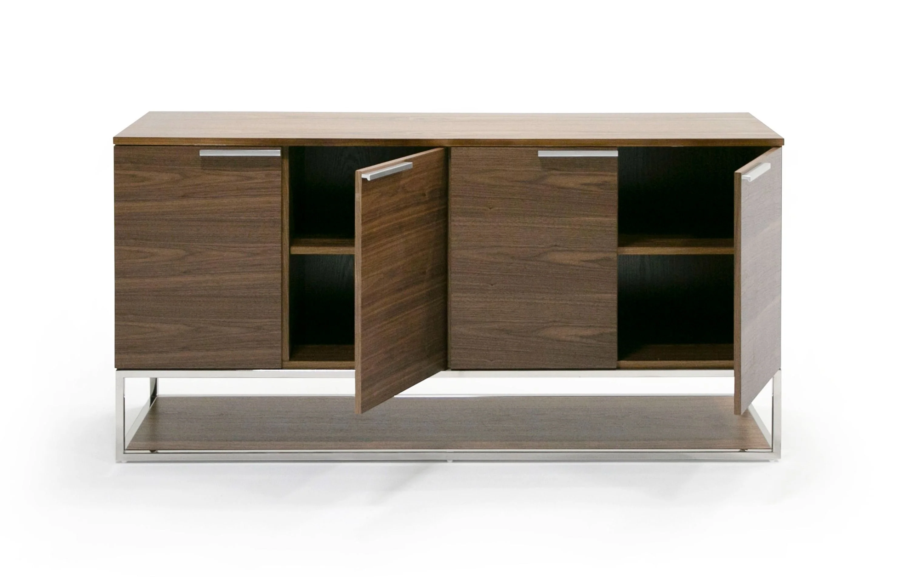 Steel Base Walnut Buffet - Image 3