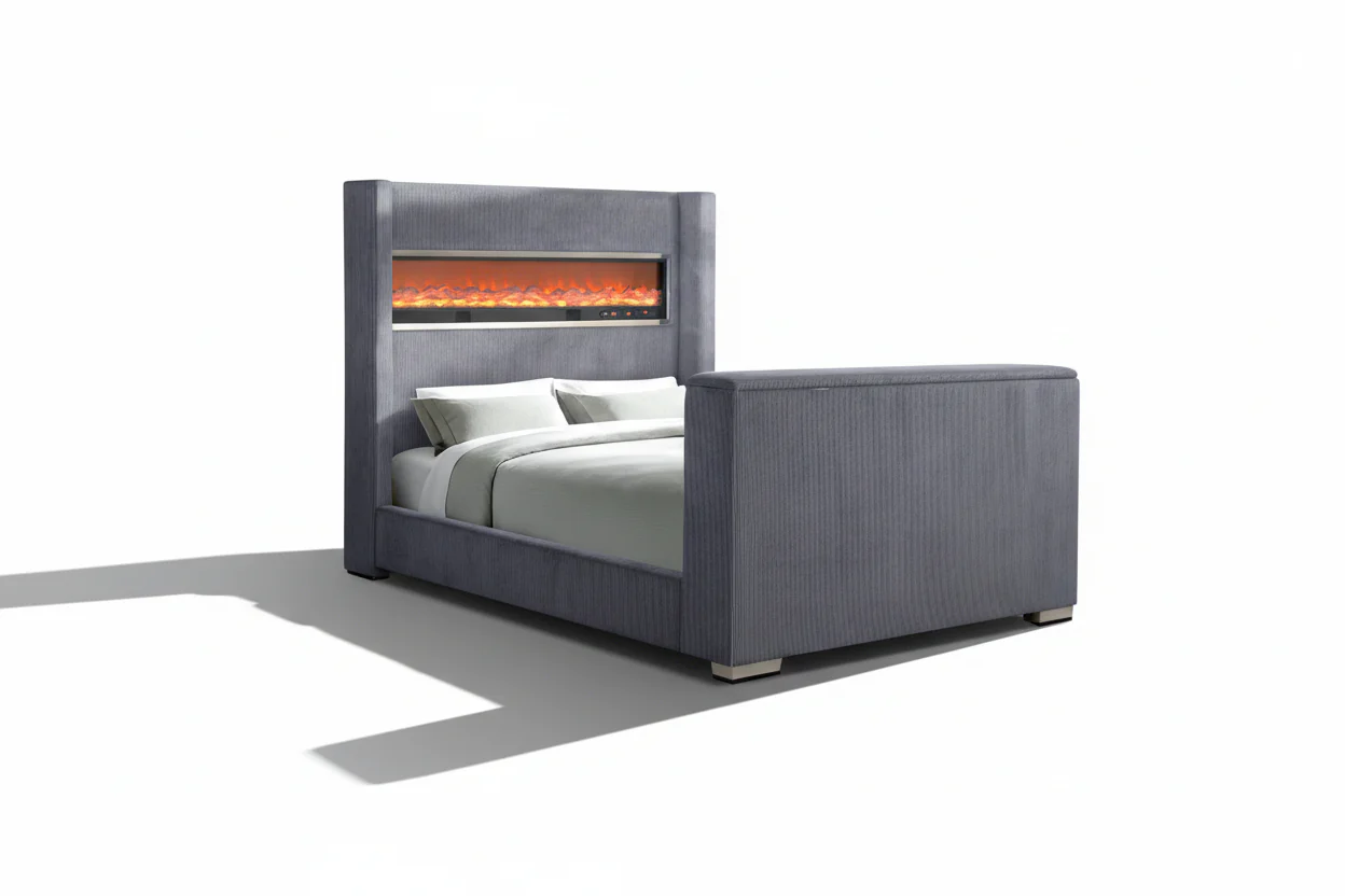 Sumter Contemporary Bed with Fireplace & TV Lift