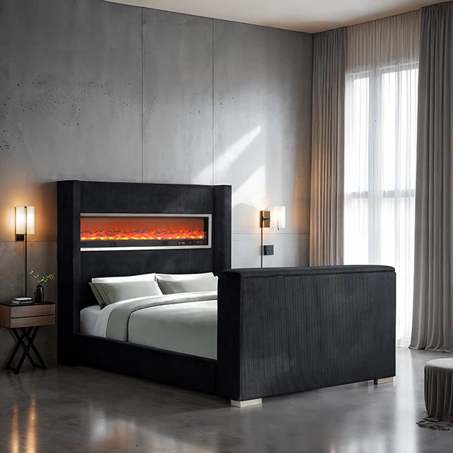 Sumter Contemporary Bed with Fireplace & TV Lift - Image 3