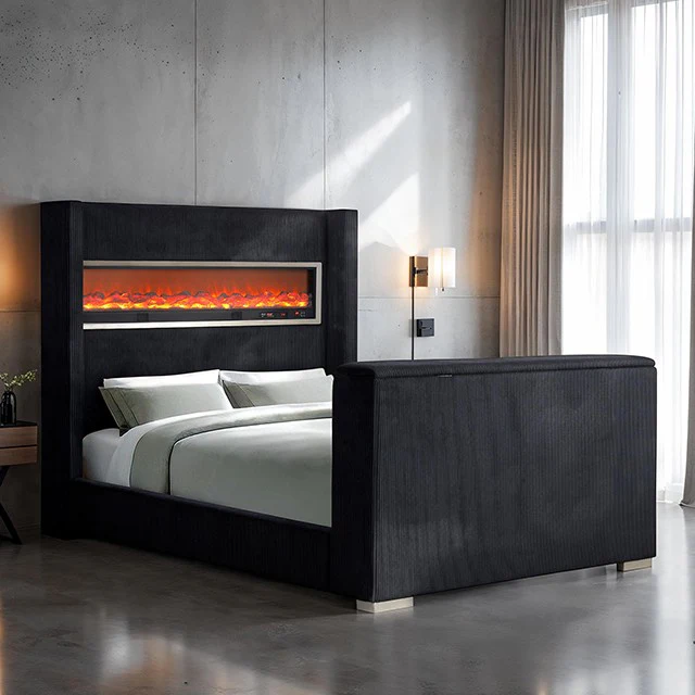 Sumter Contemporary Bed with Fireplace & TV Lift - Image 6