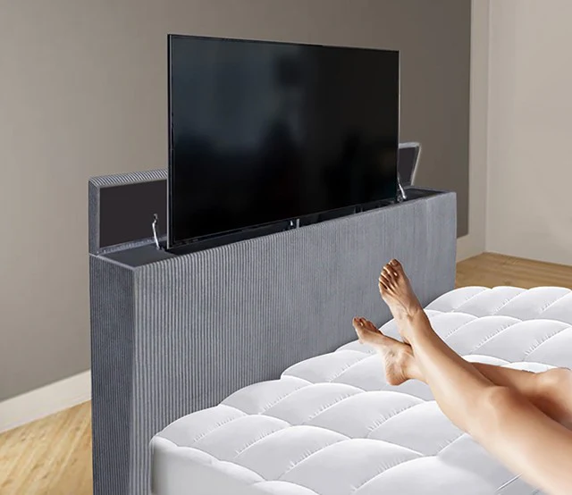 Sumter Contemporary Bed with Fireplace & TV Lift - Image 7