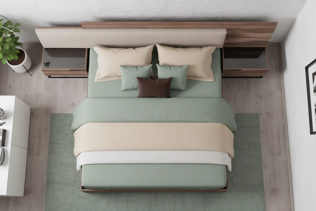 Sycamore Walnut & Fabric Bed - Image 5