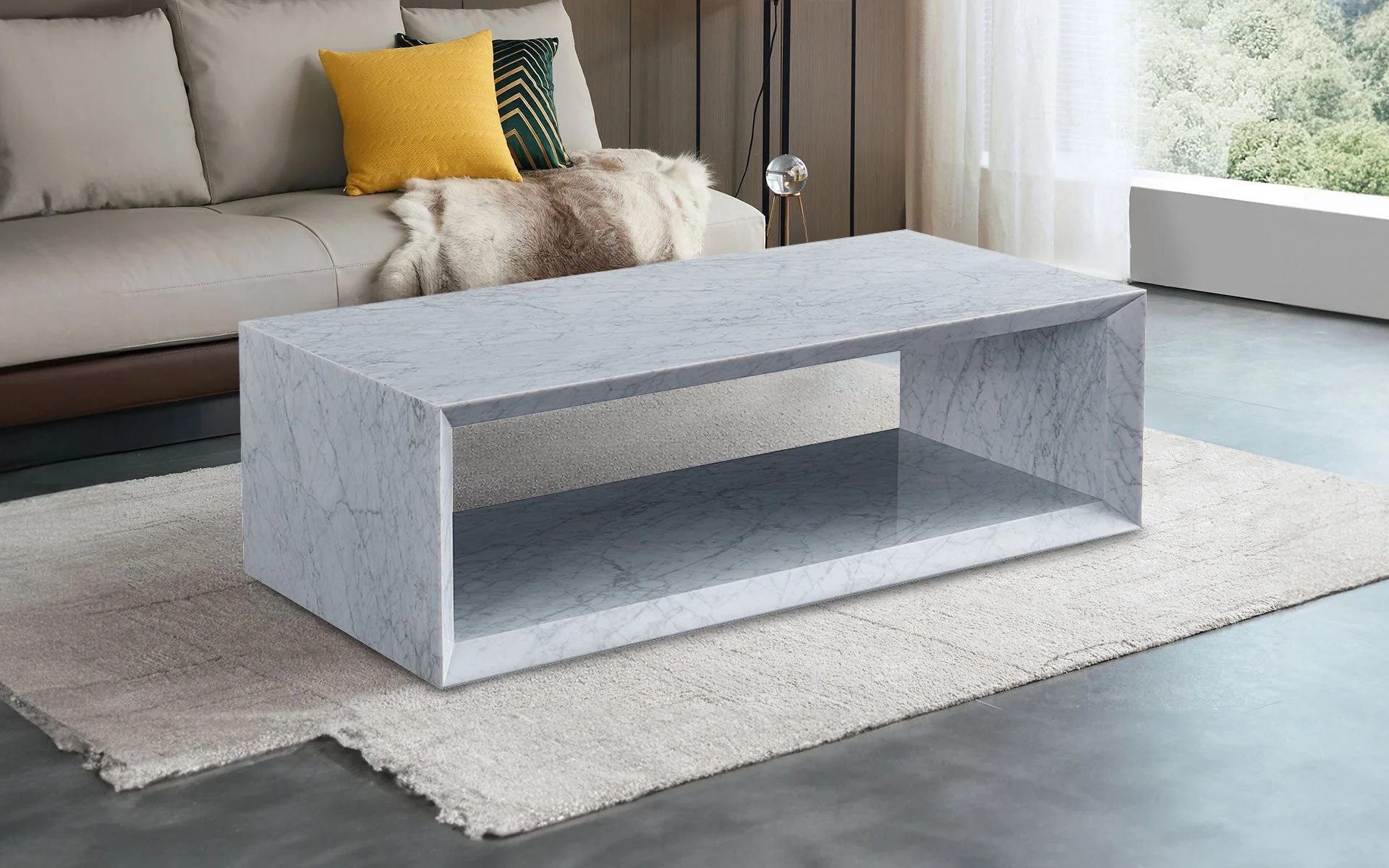 Trillium Marble Rectangle Coffee Table - Image 8