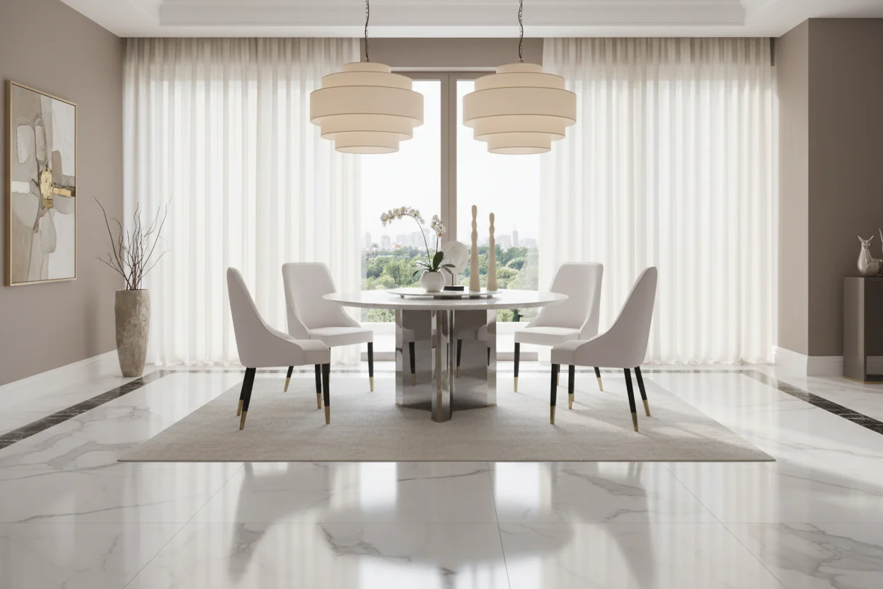 Valta Marble Round Dining Table - Image 7