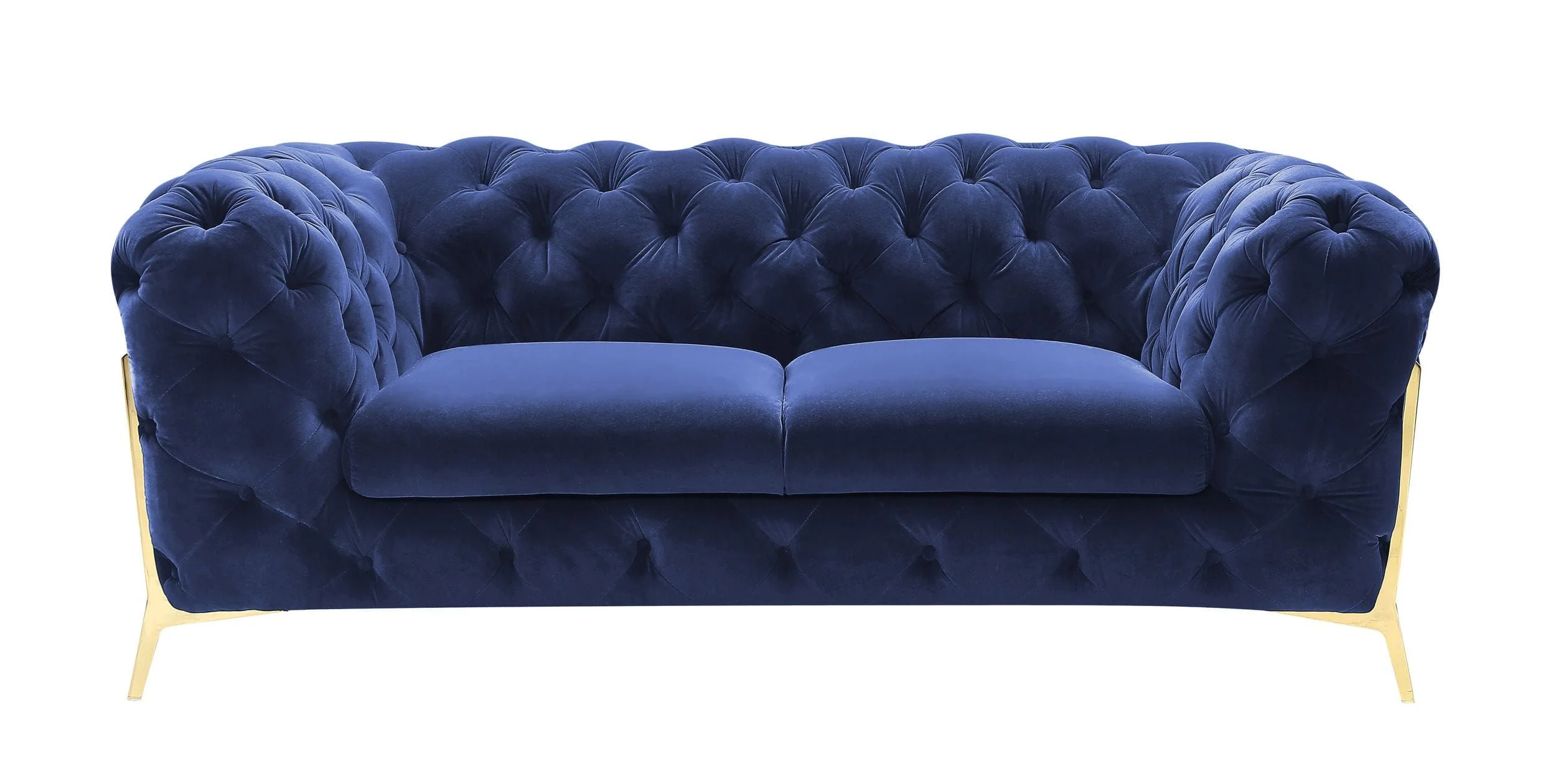 Velvet Grandeur Sofa Set - Transitional Fabric Loveseat - Image 3