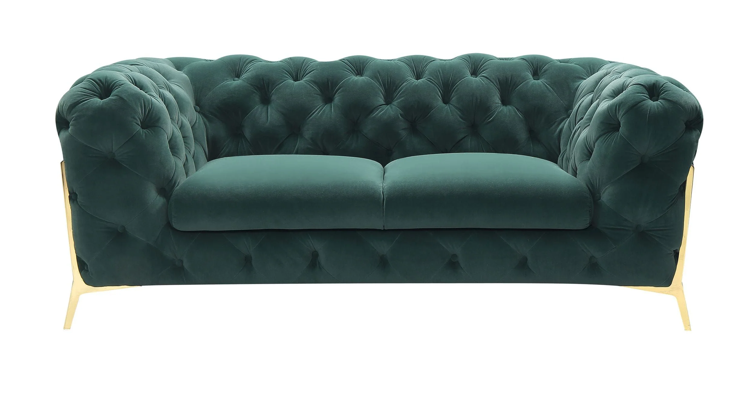 Velvet Grandeur Sofa Set - Transitional Fabric Loveseat - Image 4