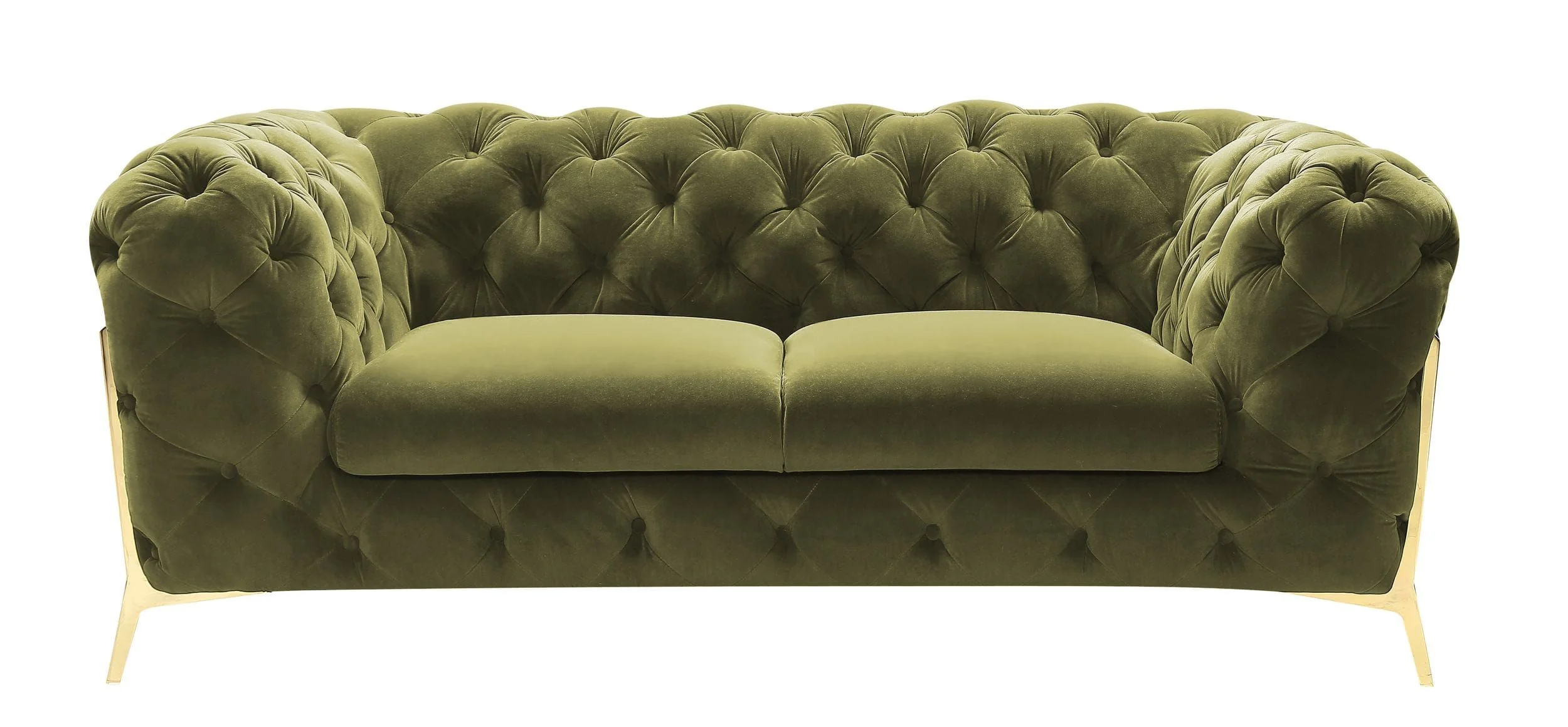 Velvet Grandeur Sofa Set - Transitional Fabric Loveseat - Image 5