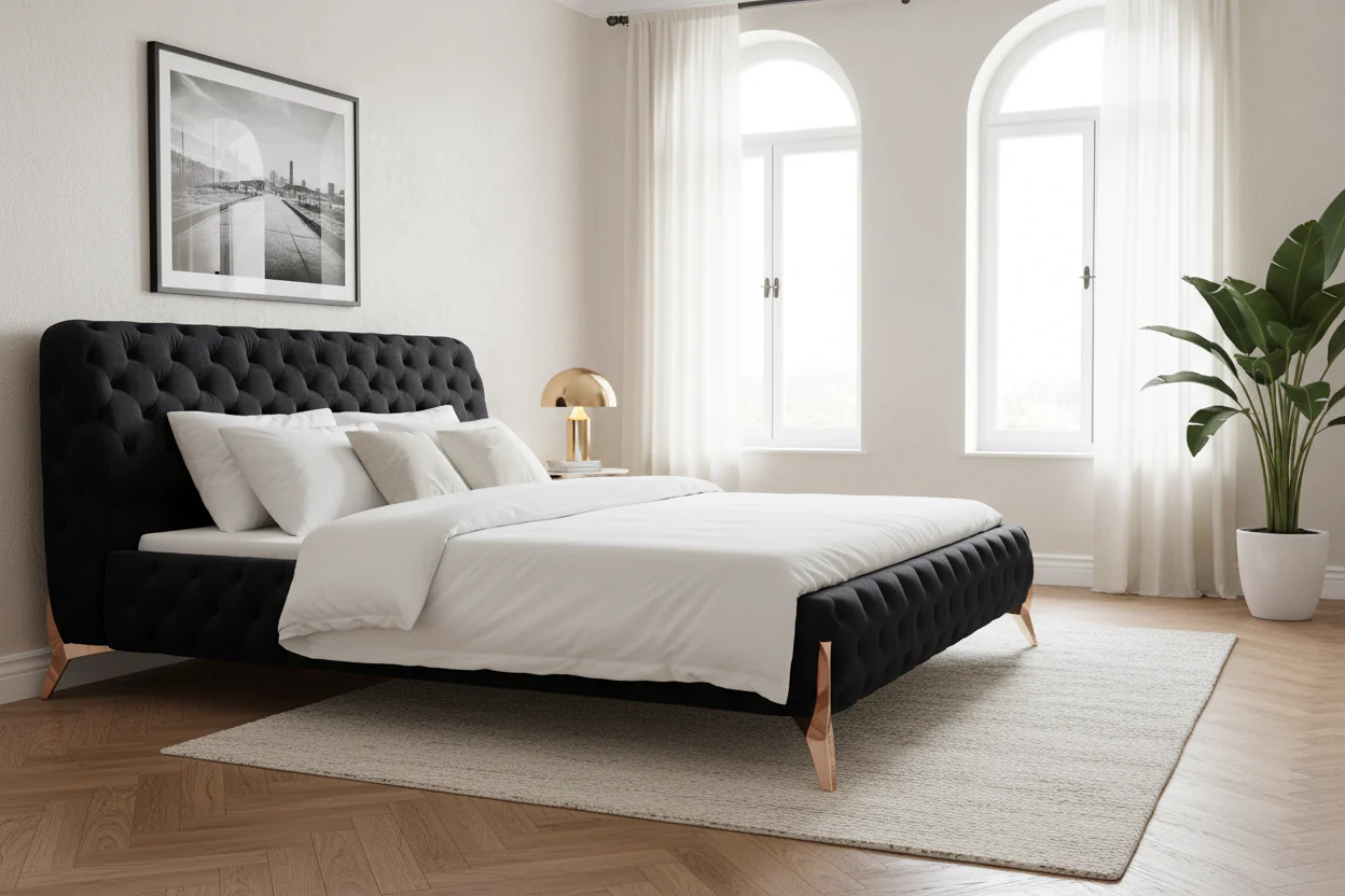 Velvet Regal Tufted Bed - Image 5