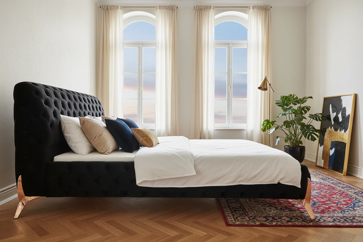 Velvet Regal Tufted Bed - Image 6